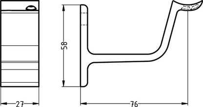 Hermeta Handlaufträger 3553 ( 3000283346 ) Aluminium silberfarbig eloxiert gewölbte Auflage