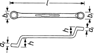 Clé polygonale double Hazet 630 (8000462654) 16 x 17 mm 255 mm