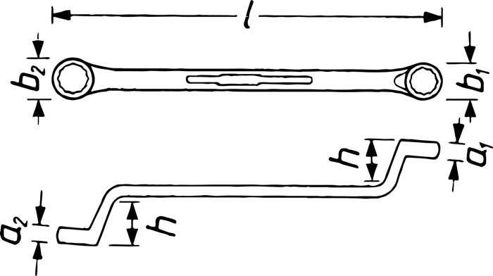 Clé polygonale double Hazet 630 (8000462654) 16 x 17 mm 255 mm