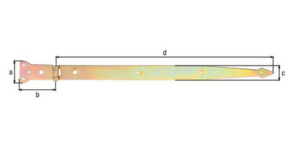 GAH Alberts Werfgehänge ( 8001893360 ) Länge 600 x 101 mm Breite 63 x 45 mm galv. verz. dickschichtpassiviert