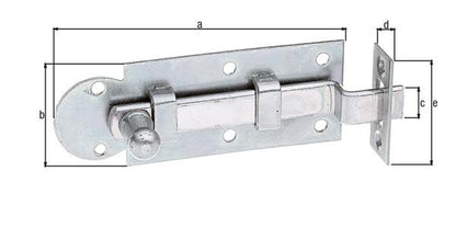 GAH Alberts Fensterriegel ( 8002580764 ) Länge 80 mm Breite 30 mm Form gekröpft Ausschub 12 mm