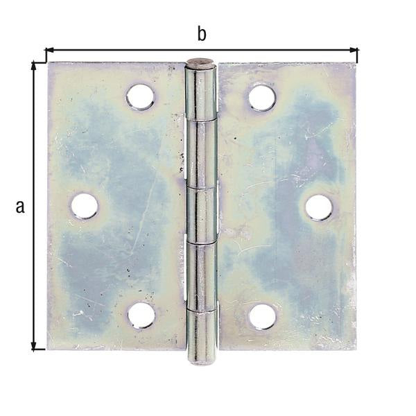 Charnière GAH Alberts (8002730726) hauteur 82 mm largeur 82 mm carrée galvanisée sendzimir