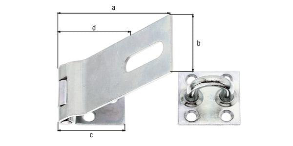 Moraillon de sécurité GAH Alberts (8002410710) longueur 93 x 38 mm largeur 37 mm