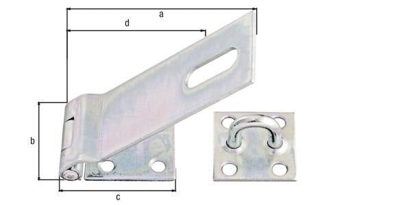 Moraillon de sécurité GAH Alberts (8002580767) longueur 153 x 68 mm largeur 50 mm