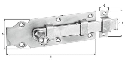 GAH Alberts Türriegel ( 8002897920 ) Länge 160 mm Breite 56 mm gerade