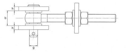 GAH Alberts Charnière de portail réglable (3000255577) 170x30x80x150x34x65x18x8mm