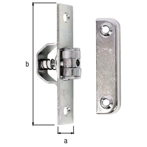 GAH Alberts Rollschnäpper ( 8002626393 ) Platte 18 x 90 mm Loch-Ø 6 / 4,8 mm mit Schließblech