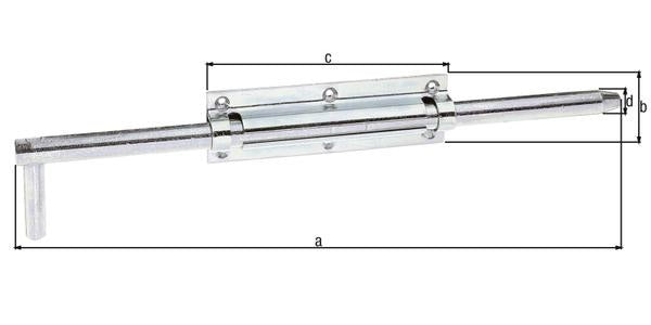 GAH Alberts Bolzen-Stangenriegel ( 8002910407 ) Länge 400 mm Breite 57 mm Stahl Ausschub 120 mm