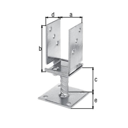 GAH Alberts U-Pfostenträger ( 8002651500 ) 71 - 131x110x70x100mm breitenverstellbar,zum Aufschrauben