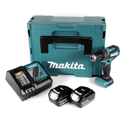 Makita DHP 485 RTJ 18 V Li-Ion Akku Schlagbohrschrauber im Makpac + 2 x 5,0 Ah Akku + Ladegerät - Toolbrothers