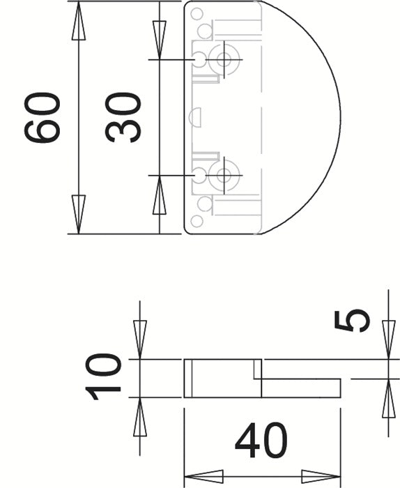 Poignée de porte de balcon EDI (3000261211) en plastique marron