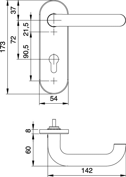 EDI Feuerschutzgarnitur Targa/K FS 103/103 AP ( 3000261391 ) Aluminium F1 D/D DIN links / rechts