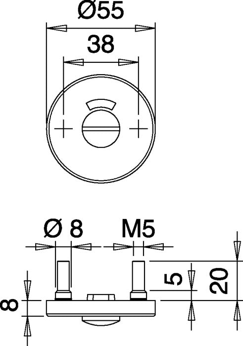 EDI Schlüsselrosetten-Paar 057 ( 3000261370 ) Edelstahl F00 rund