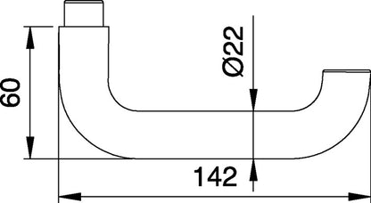 Paire de poignées de porte EDI 163 (3000261381) acier inoxydable F00 carré 8 mm