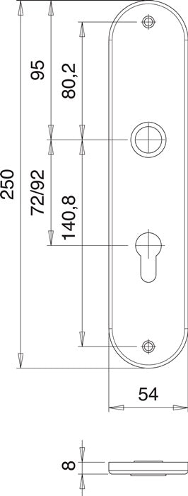 EDI Renovierschild 206 H ( 3000261355 ) Edelstahl F00 Entfernung 92 mm