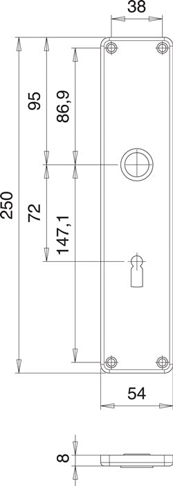 EDI Renovierschildpaar 220 Z ( 3000261359 ) Edelstahl F00 Entfernung 72 mm