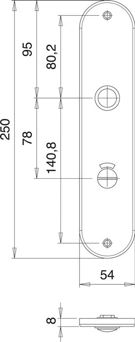 EDI Renovierschild 206 WC ( 3000261356 ) Edelstahl F00 Entfernung 78 mm