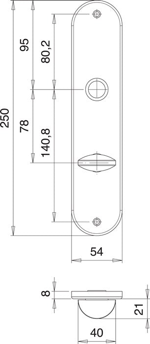 Panneau de rénovation EDI 206 WC (3000261356) acier inoxydable F00 distance 78 mm