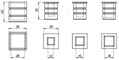 DENI Steinbuchse ( 3000255624 ) 13 Vierkantstangen 13 mm 2-teilig