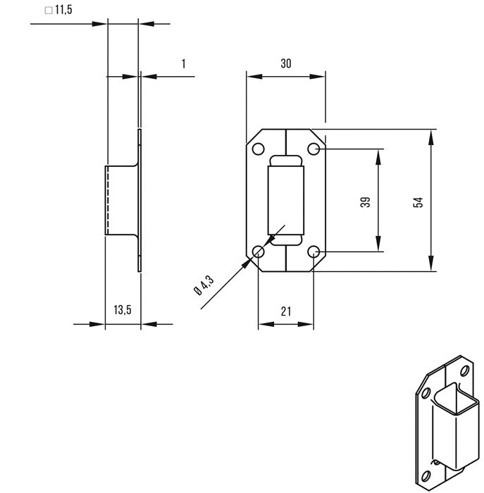 DENI Stangenschlaufe ( 3000255674 ) passend für Treibriegelstange 13 mm