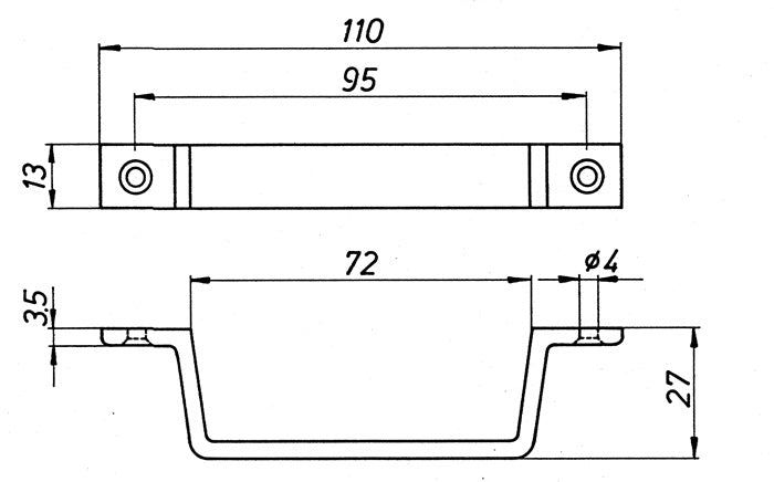 DENI Handgriff ( 3000259217 ) Länge 170 mm Breite 25 mm Anzahl Löcher 4