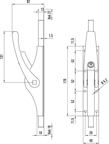 Loquet de portail DENI PLANO verrouillable (3000255598) 13 mm métal léger verrouillable, galvanisé brillant