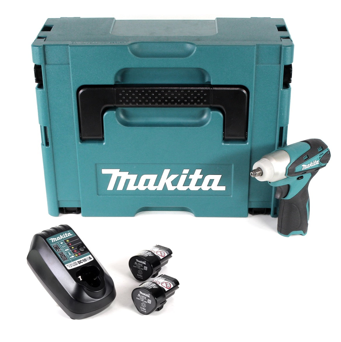 Makita TW 100 DWEJ Akku Schlagschrauber 10,8 V 3/8" im Makpac + 2 x BL1013 1,3 Ah Akku + DC 10 WA Ladegerät - Toolbrothers