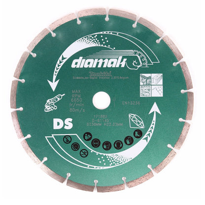 Makita Diamak 230 mm 25 Stk. ( 25x D-61145 ) Diamant Trennscheibe für Stein, Beton Aufnahme 22,23 mm - Toolbrothers