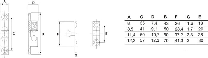 Loquet à double bille BMB (3000259250) bille en laiton brillant et ressort en acier