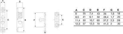 BMB Doppelkugelschnäpper ( 3000259251 ) Messing blank Kugel und Feder aus Stahl