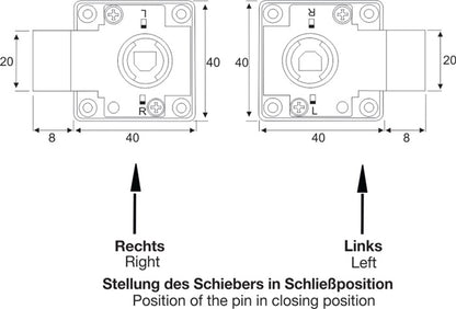 BMB Aufschraubschloss ( 3000271830 ) Dornmaß 25 mm verschiedenschließend