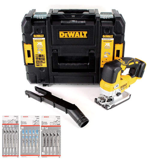 DeWalt DCS 334 NT Akku Pendelhub Stichsäge 18V Brushless Solo + 15x Stichsägeblatt + TSTAK - ohne Akku, ohne Ladegerät - Toolbrothers