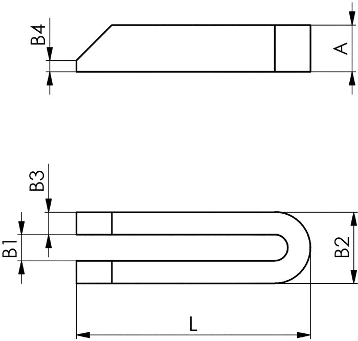 AMF Gabelspanneisen DIN 6315B ( 4000833031 ) Schlitzbreite 22 mm für Spannschraube M20, M22