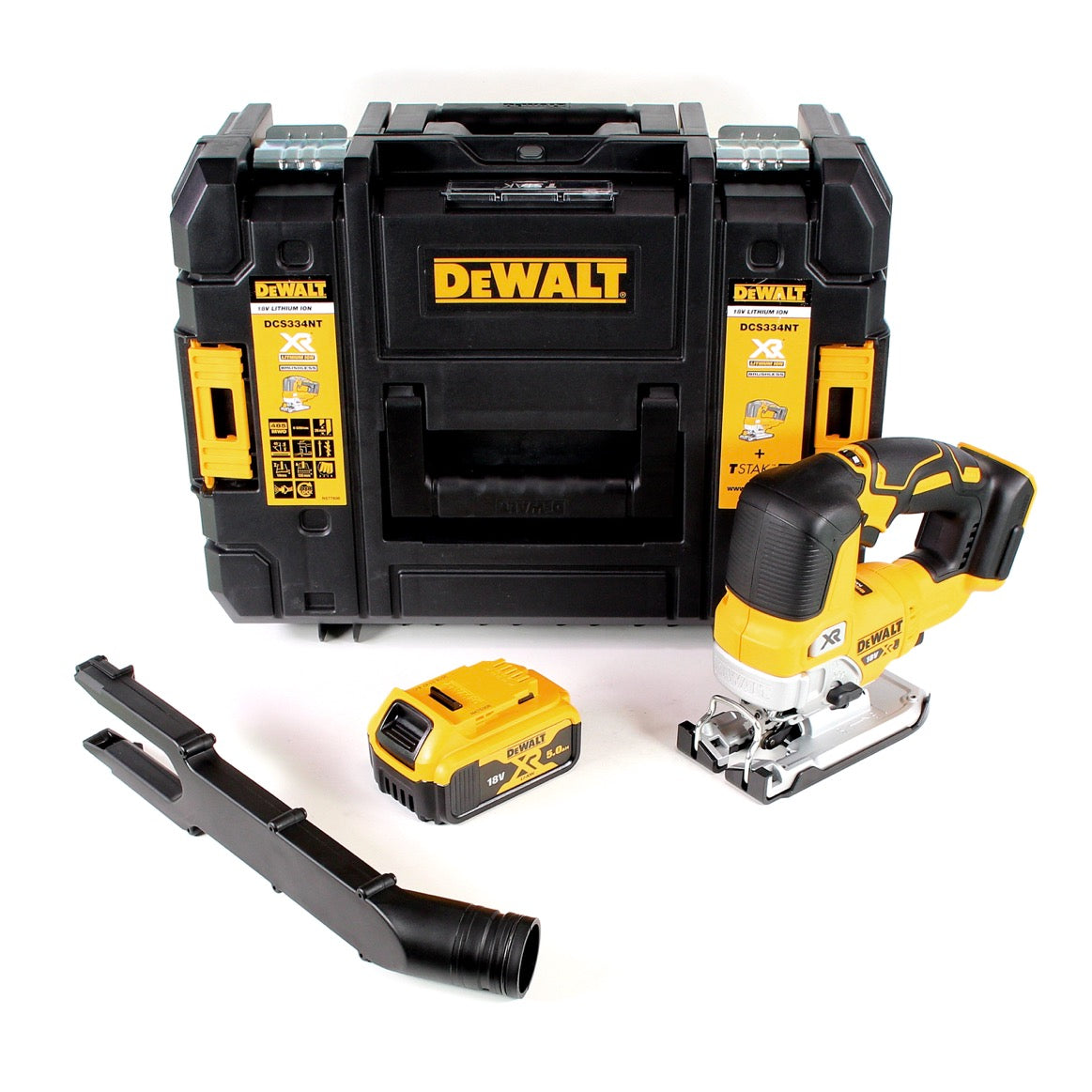 DeWalt DCS 334 NT Akku Pendelhub Stichsäge 18V Brushless + 1x Akku 5,0Ah + TSTAK - ohne Ladegerät - Toolbrothers