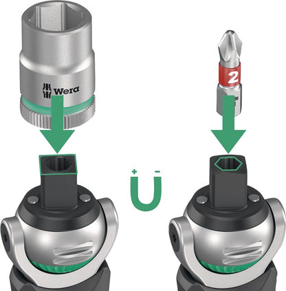 Wera Steckschlüsselsatz 8009 Zyklop Pocket Set 3 ( 8002931221 ) 27-teilig 3/8″ + 1/4 ″