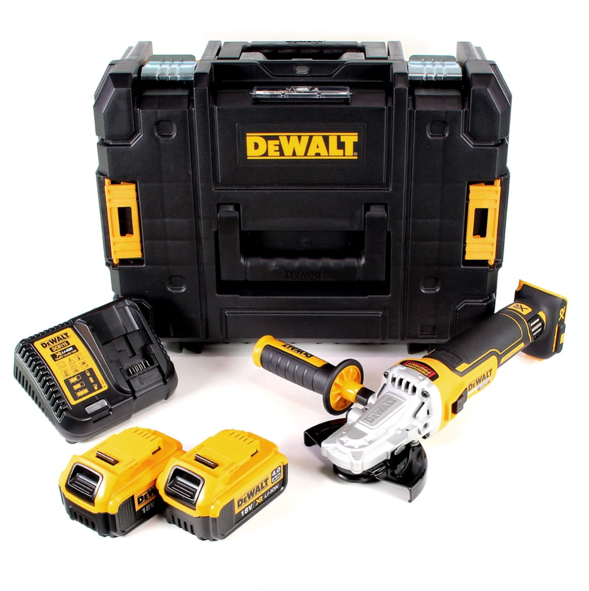 DeWalt DCG 405 FM2 Akku Winkelschleifer 18V 125mm Brushless + 2x Akku 4,0Ah + Ladegerät + TSTAK - Toolbrothers