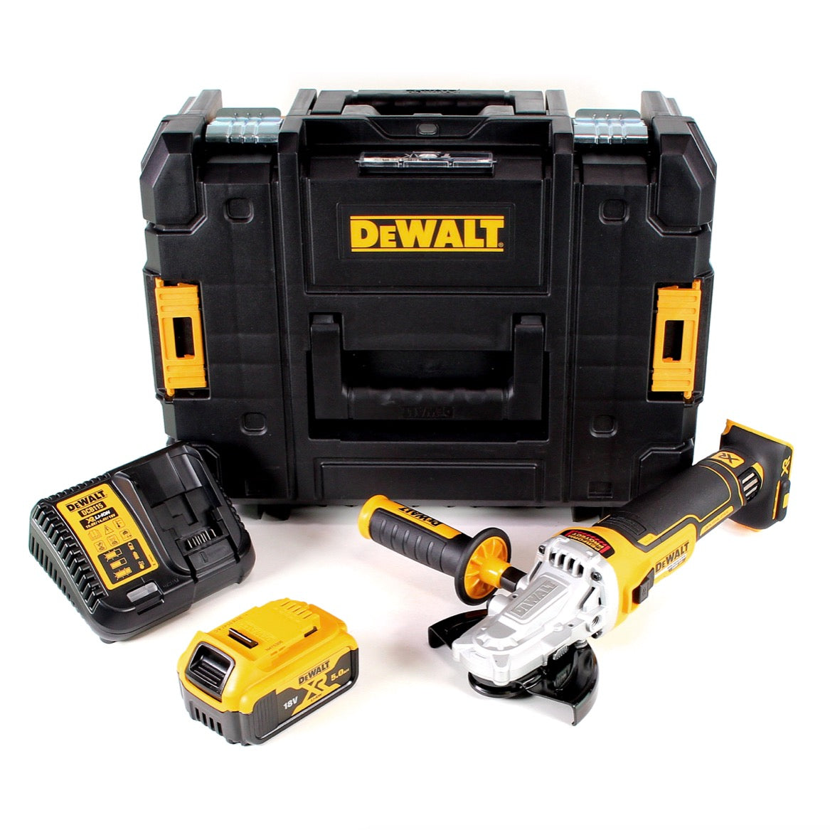 DeWalt DCG 405 FP1 Akku Winkelschleifer 18V 125mm Brushless + 1x Akku 5,0Ah + Ladegerät + TSTAK - Toolbrothers