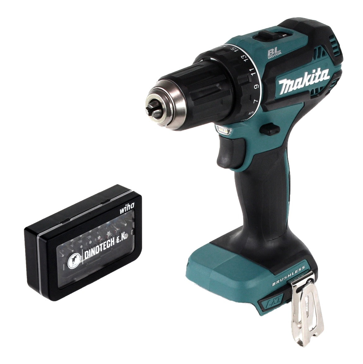 Makita DDF 485 Z Akku Bohrschrauber 18 V 50Nm + Wiha Bit Set 31 tlg. Bitbox - ohne Akku, ohne Ladegerät - Toolbrothers