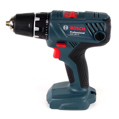 Bosch Professional GSR 18V-21 Akku Bohrschrauber 18V 55Nm + 2x Akku 2,0Ah + Ladegerät + Holzbohrer Set + L-Boxx - Toolbrothers