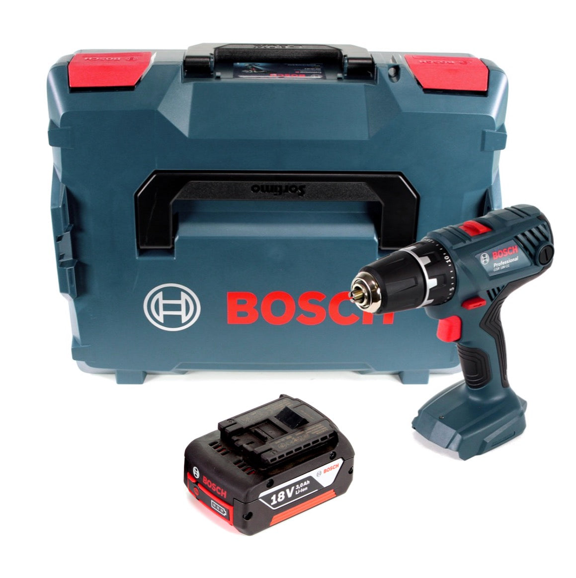 Bosch Professional GSR 18V-21 Akku Bohrschrauber 18V 55Nm + 1x Akku 3,0Ah + L-Boxx - ohne Ladegerät - Toolbrothers