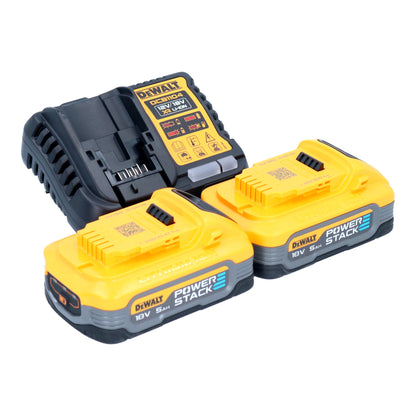 Perceuse-visseuse sans fil DeWalt DCD 800 H2 18 V 90 Nm sans balais + 2 batteries Powerstack 5,0 Ah + chargeur