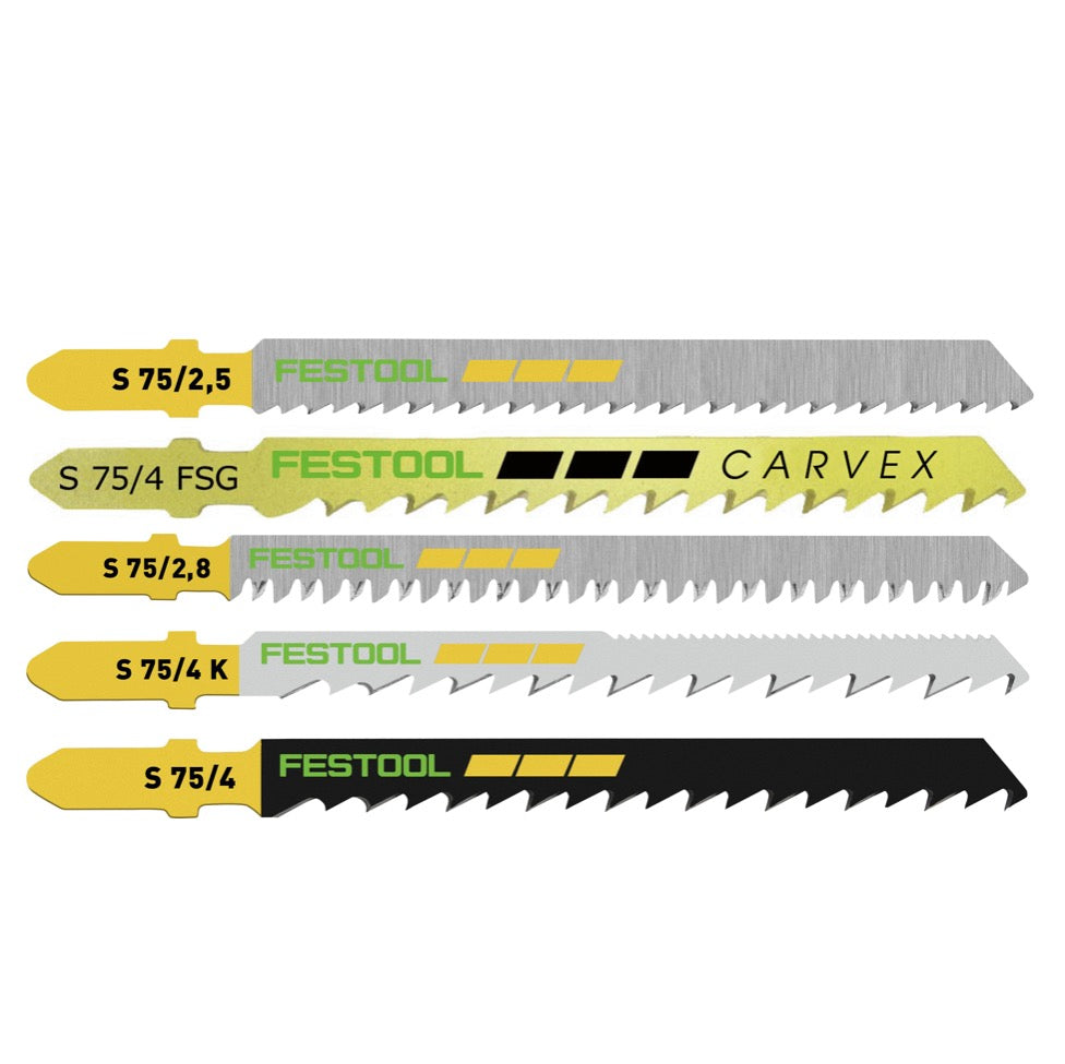 Festool STS-Sort/25 W jeu de lames de scie sauteuse (204275) pour PS 300, PSB 300, PS 400, PSC 400, PSBC 400, PSB 400, PS 420, PSB 420, PSC 420, PSBC 420