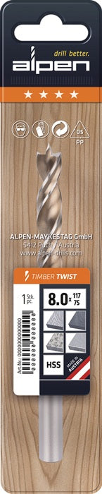 Foret hélicoïdal Alpen TIMBER TWIST (4000863265) Ø 1,5 mm longueur totale 40 mm