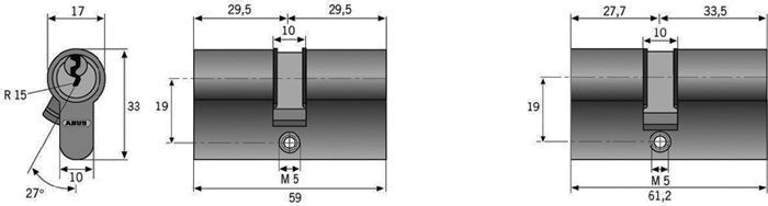 Cylindre double profilé ABUS C 73 N (3000280072) 30/75 mm Nombre de clés 3 clés différentes