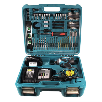 Makita DTD 152 SMTK Akku Schlagschrauber 18V 165Nm + 1x Akku 4,0Ah + Ladegerät + 101tlg. Zubehörset im Koffer - Toolbrothers