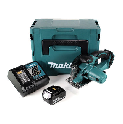 Makita DCS 552 RT1J 18 V Akku Metall Handkreissäge 136 mm im Makpac + 1x 5,0 Ah Akku und Lader + Sägeblatt und Schutzbrille - Toolbrothers