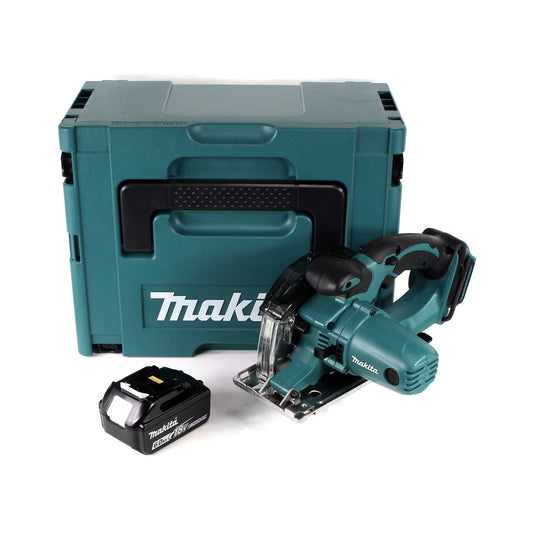 Makita DCS 552 G1J 18 V Akku Metall Handkreissäge 136 mm im Makpac + 1x 6,0 Ah Akku + Sägeblatt und Schutzbrille - ohne Lader - Toolbrothers
