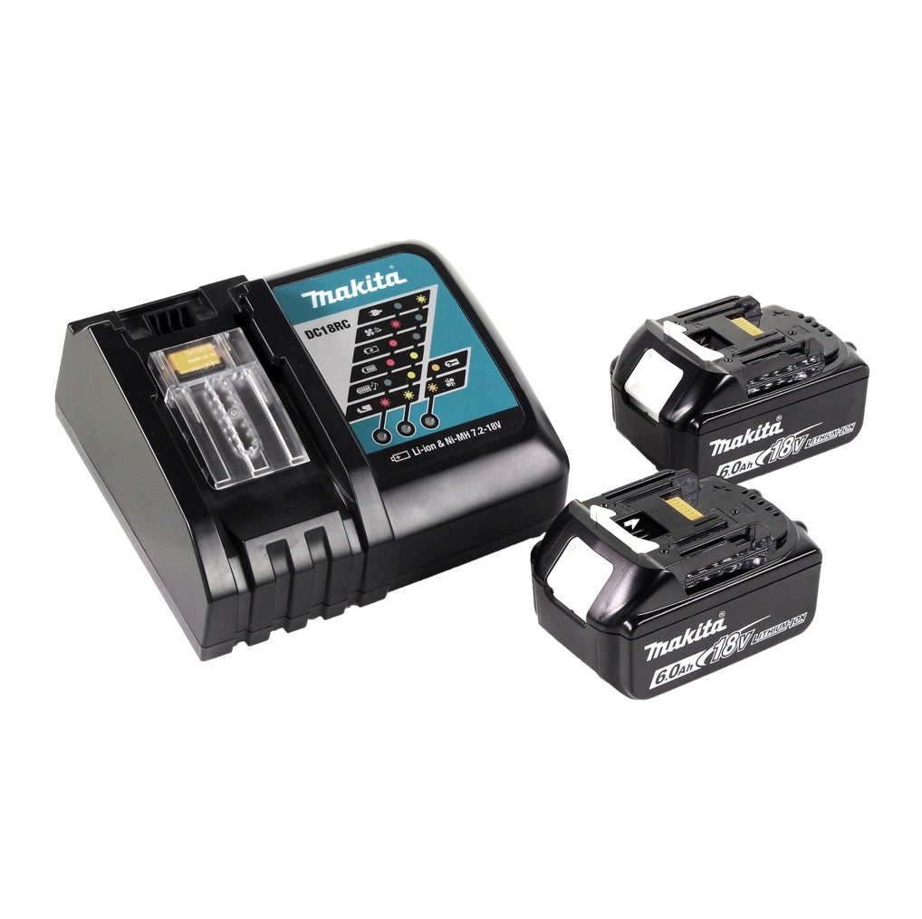 Makita DCS 552 RGJ 18 V Akku Metall Handkreissäge 136 mm im Makpac + 2x 6,0 Ah Akku und Lader + Sägeblatt und Schutzbrille - Toolbrothers