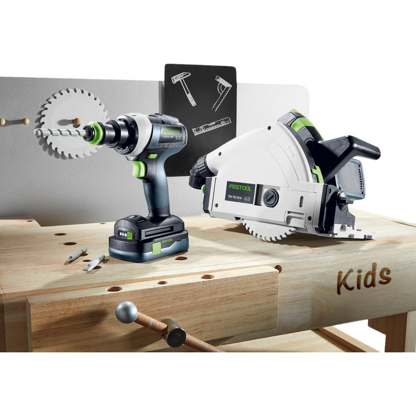 Festool TY-TPC Spielzeug Akku Bohrschrauber ( 577937 ) + 1x Akku + Bit & Bohrer Set 3 tlg.