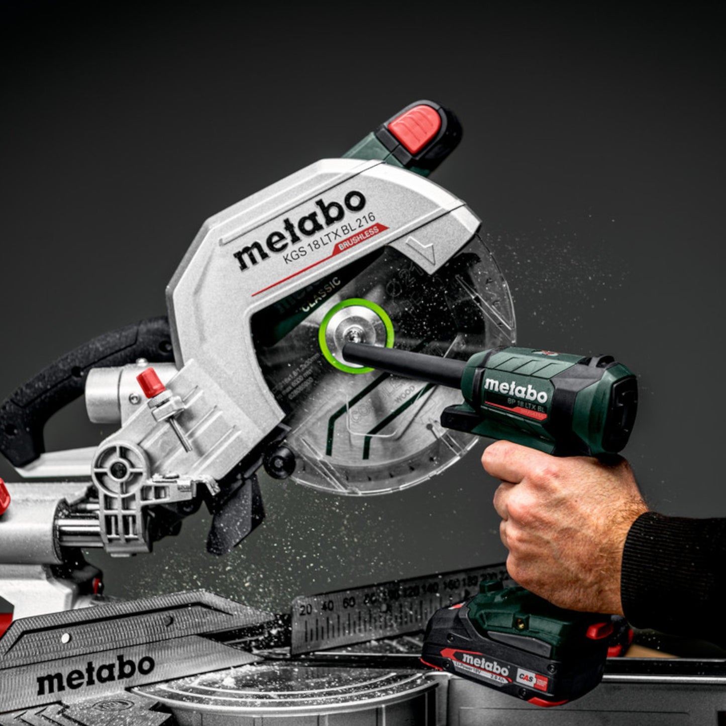 Metabo BP 18 LTX BL Akku Blaspistole 18 V Brushless + 2x Akku 2,0 Ah + Ladegerät